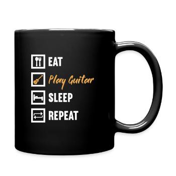 Manger Jouer Guitare Sommeil Répéter / Gitarre - Mug uni - noir - Droite
