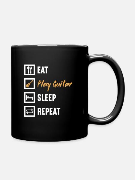 Manger Jouer Guitare Sommeil Répéter / Gitarre - Mug uni - noir