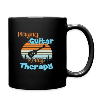 Playing Guitar is my Therapy / Gitarre - Full Colour Mug - black - Right