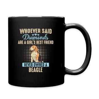 Beagle Hund - Tasse einfarbig - Schwarz - Rechts