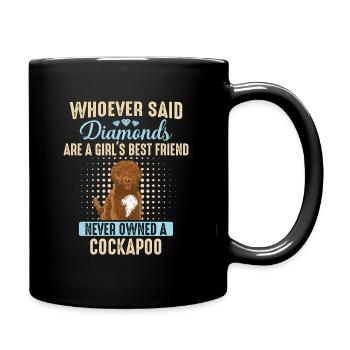 Cockapoo Hund - Tasse einfarbig - Schwarz - Rechts