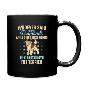 Chien Fox Terrier - Mug uni - noir - Droite