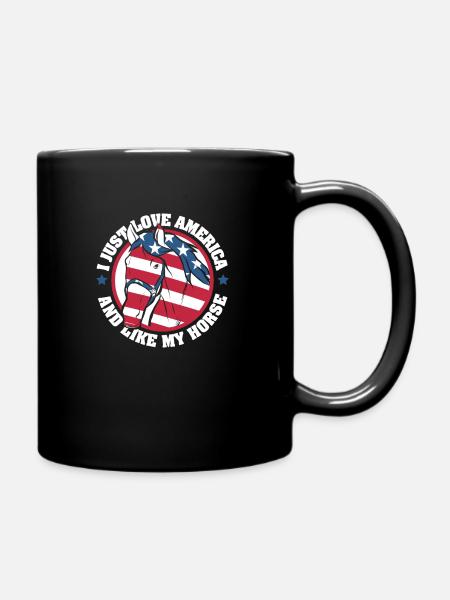 Pferd Pferde Reiten Pferdereiten Sprungreiten - Tasse einfarbig - Schwarz