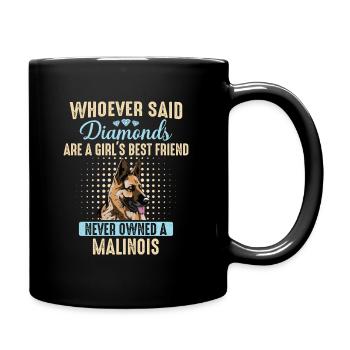 Malinois Hund - Tasse einfarbig - Schwarz - Rechts