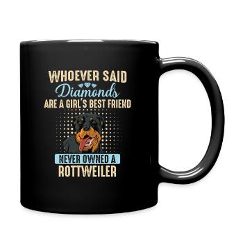 Rottweiler Hund - Tasse einfarbig - Schwarz - Rechts