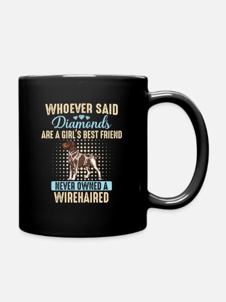 Deutsch Drahthaar Hund - Tasse einfarbig - Schwarz