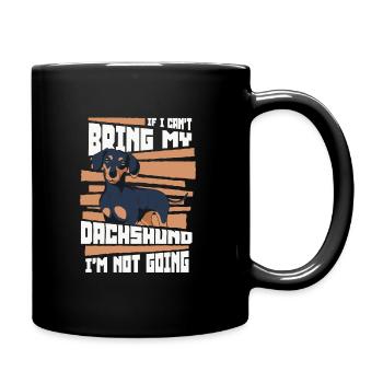 Dackel Hund - Tasse einfarbig - Schwarz - Rechts