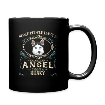 Siberian Husky Hund - Tasse einfarbig - Schwarz - Rechts