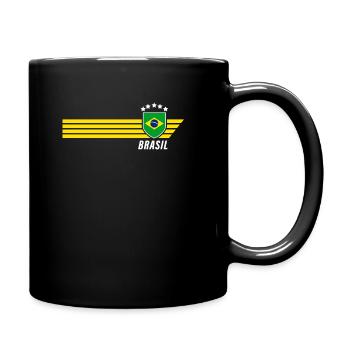 Brésil Maillot de fan de football brésilien Seleção - Mug uni - noir - Droite