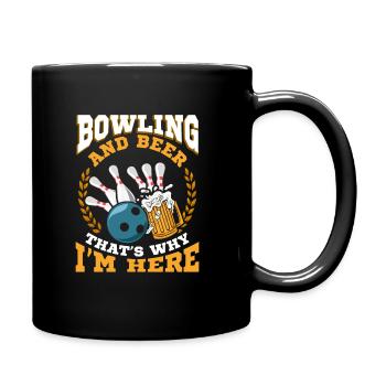 Funny Bowling And Beer - Tasse einfarbig - Schwarz - Rechts