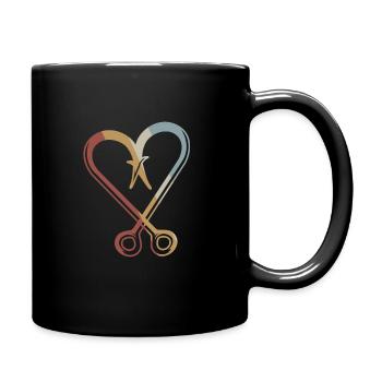 Fishing Hook Retro Style Vintage - Full Colour Mug - black - Right