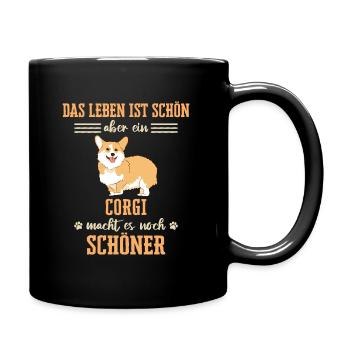 Pembroke Welsh Corgi Hund Hunde - Tasse einfarbig - Schwarz - Rechts