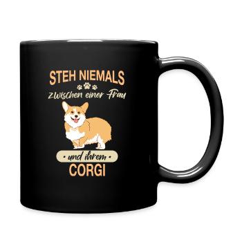 Pembroke Welsh Corgi Hund Hunde - Tasse einfarbig - Schwarz - Rechts
