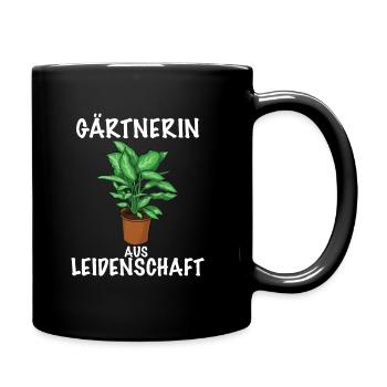 Gärtnerin aus Leidenschaft - Tasse einfarbig - Schwarz - Rechts