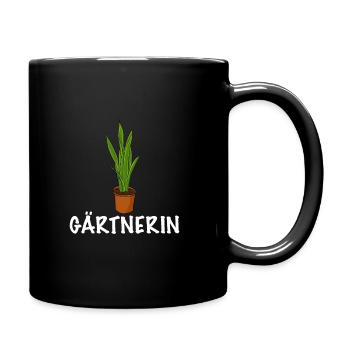 Gärtnerin Garten - Tasse einfarbig - Schwarz - Rechts