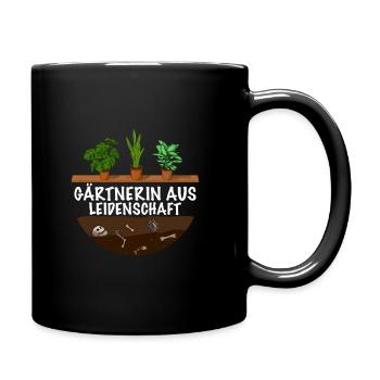 Gärtnerin aus Leidenschaft - Tasse einfarbig - Schwarz - Rechts