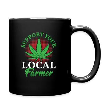 Support Your Farmer Cannabis - Tasse einfarbig - Schwarz - Rechts