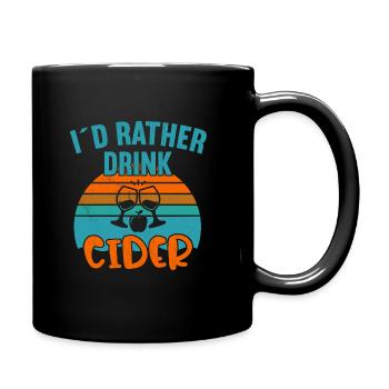 I ́d rather drink Cider / Cider - Full Colour Mug - black - Right