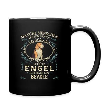 Beagle Hund Hundehalter - Tasse einfarbig - Schwarz - Rechts