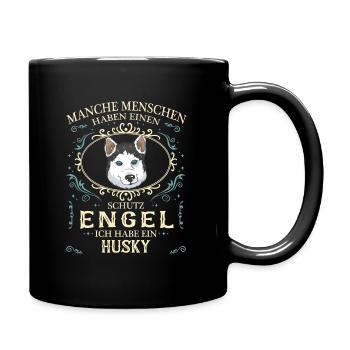 Husky Siberian Husky Hund Hundehalter - Tasse einfarbig - Schwarz - Rechts