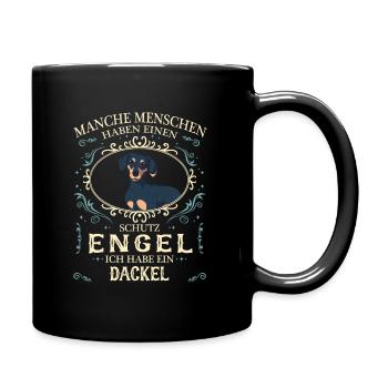 Dackel Dachshund Hund Hundehalter - Tasse einfarbig - Schwarz - Rechts