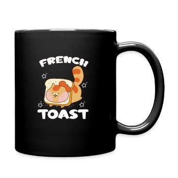 Cute Cat in a Toast Toast Cat Lover - Tasse einfarbig - Schwarz - Rechts