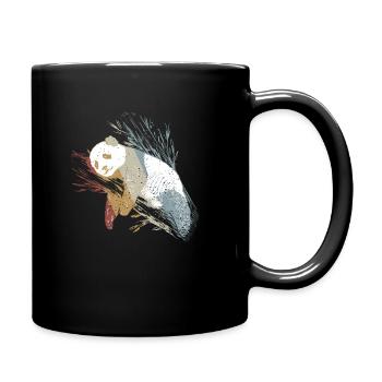 Panda Retro Style Vintage - Full Colour Mug - black - Right