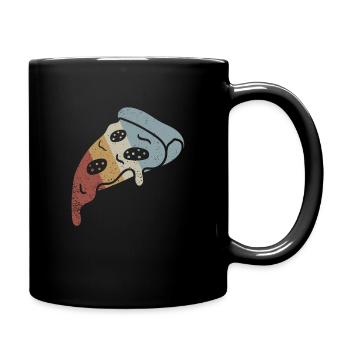 Pizza Slice Retro Style Vintage - Full Colour Mug - black - Right