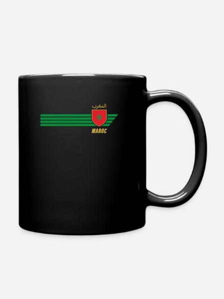 Maroc Maillot de fan de football des Lions marocains - Mug uni - noir