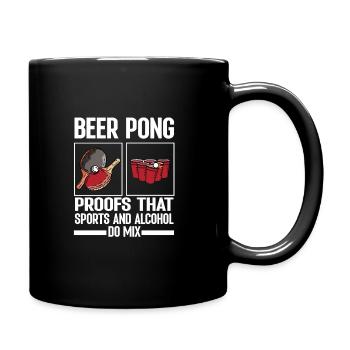 Beer Pong proofs that Sports and Alcohol do mix - Full Colour Mug - black - Right