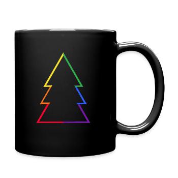LGBTQ Rainbow Christmas Tree Christmas Tree Xmas - Full Colour Mug - black - Right