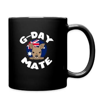 G-day Mate Kangaroo Australia - Tasse einfarbig - Schwarz - Rechts