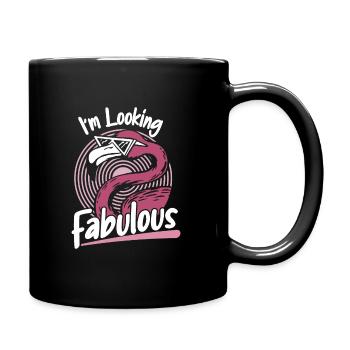 Flamingo Tier Rosa - Tasse einfarbig - Schwarz - Rechts