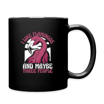 Flamingo Tier Rosa - Tasse einfarbig - Schwarz - Rechts