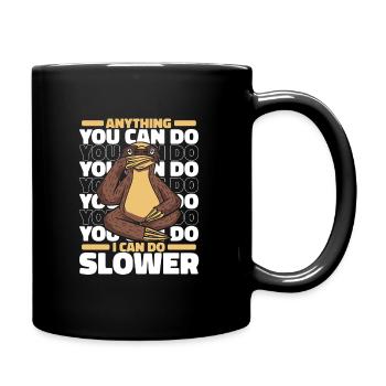 Faultier Faultiere Schlafen Faul - Tasse einfarbig - Schwarz - Rechts