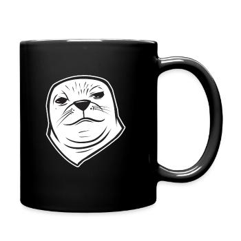 Cute Seal - Tasse einfarbig - Schwarz - Rechts