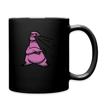 Cute Seal - Tasse einfarbig - Schwarz - Rechts