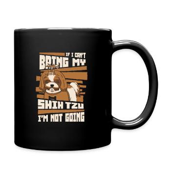 Shih Tzu Hund Shitzu Hunde - Tasse einfarbig - Schwarz - Rechts