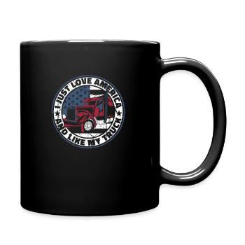 Trucker LKW-Fahrer LKWs - Tasse einfarbig - Schwarz - Rechts
