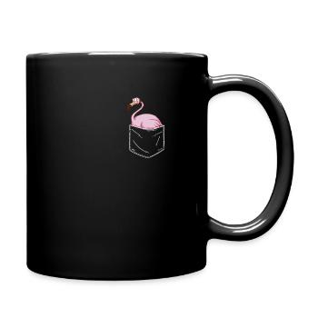 Flamingo Tier Rosa - Tasse einfarbig - Schwarz - Rechts
