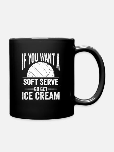 Funny Volleyball Soft Serve - Tasse einfarbig - Schwarz