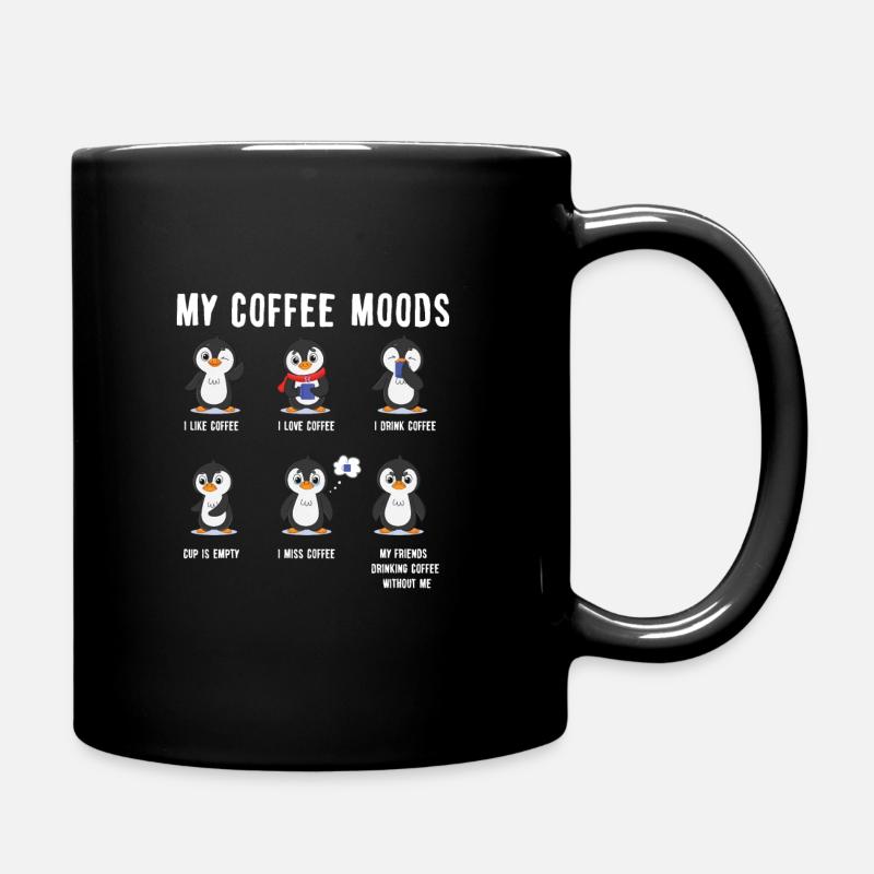 Coffee Moods Morning Grumpy Gift Funny Penguin - Tasse einfarbig - Schwarz