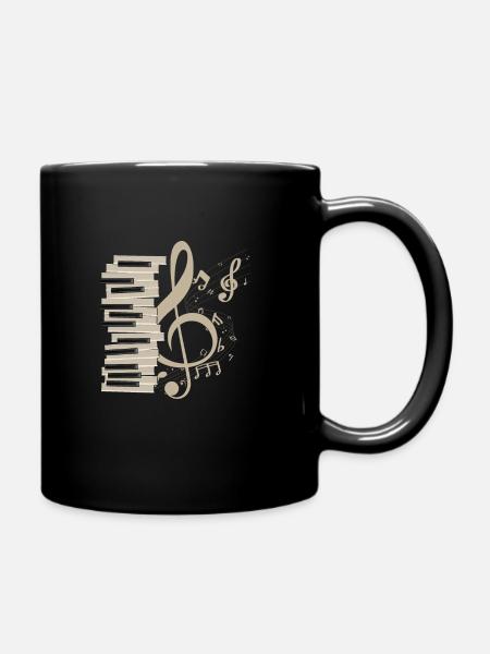 Piano Clef Musique Cadeau Pianiste - Mug uni - noir