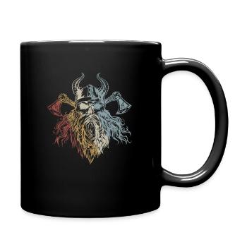 Viking Skull Retro Style Vintage - Mug uni - noir - Droite