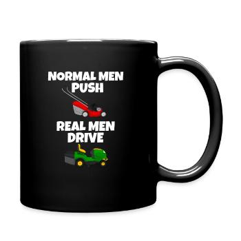 Règle de la tondeuse à gazon pour hommes - Mug uni - noir - Droite
