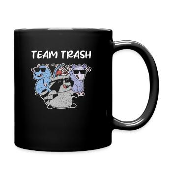 Cute Raccoon Team Trashy - Tasse einfarbig - Schwarz - Rechts