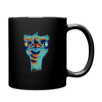 Cute Ostrich - Tasse einfarbig - Schwarz - Rechts