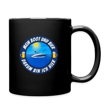 Boot und Bier - Tasse einfarbig - Schwarz - Rechts