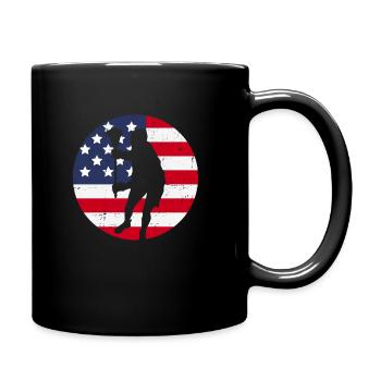 American Flag Lax Player - Tasse einfarbig - Schwarz - Rechts