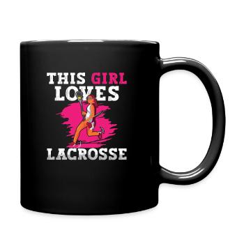 This Girl Loves Lax - Tasse einfarbig - Schwarz - Rechts